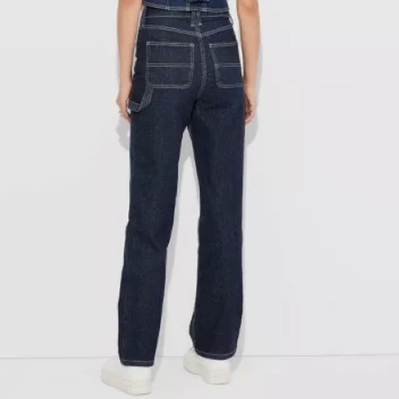 Wild Fable 2024 Easy Rigid High Rise Straight Leg Dark Denim Jeans Size 10 - Picture 2 of 5